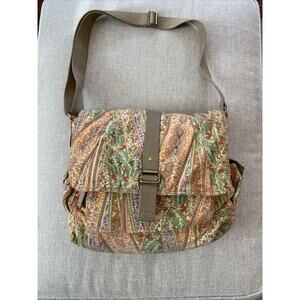 Vintage Y2K Fossil 1954 Paisley Floral Corduroy Crossbody Boho Purse Bag